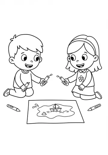 Friendship Kindergarten Coloring Pages for Ages 3-5