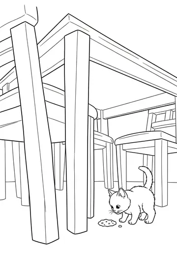 1 Tiny Treasure Kitten Coloring Page Adventure
