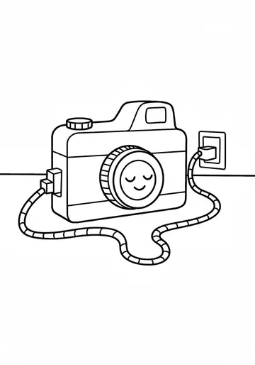 Clicky the Camera Meets a Friend cute Machine Coloring Pages