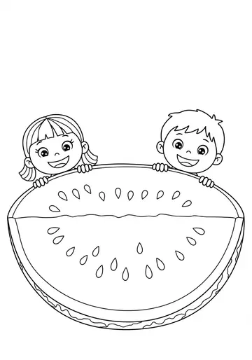 Kids Discover Watermelon Fruit Coloring Pages