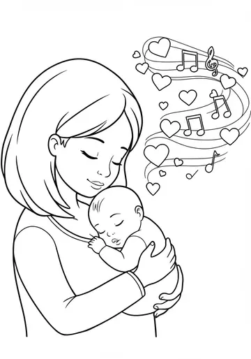 Heartbeat Lullaby National Breastfeeding Month Coloring Pages