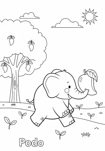 Nature's Helper Elephant Coloring Pages