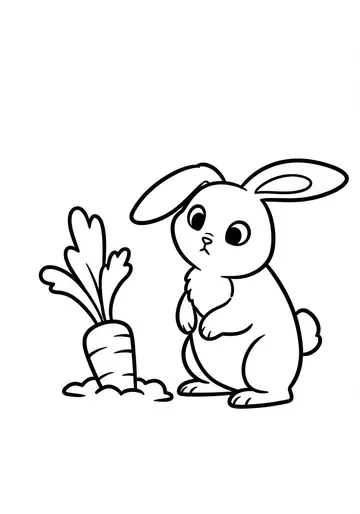 Clover's Funny Flower Bunny Coloring Pages