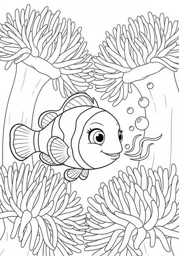 Coral the Clownfish Discovers Home Coloring Pages