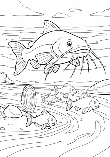Old Man Whisker's Memory Fish Coloring Pages