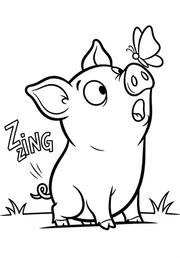 Farm Adventure Piglets Coloring Pages A Wiggling Tail