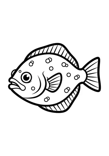 Happy Flounder Fish Coloring Page Fun!