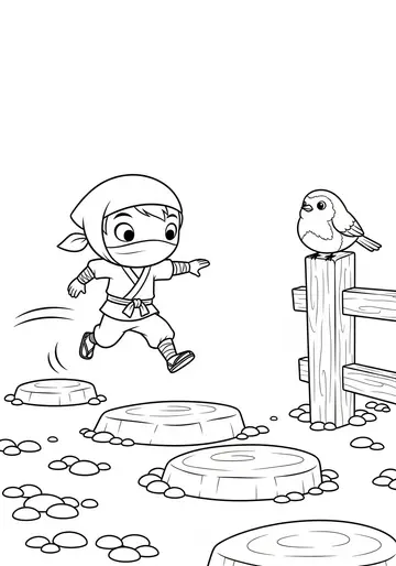 Ninja Kid Kenji's Silent Path Coloring Pages