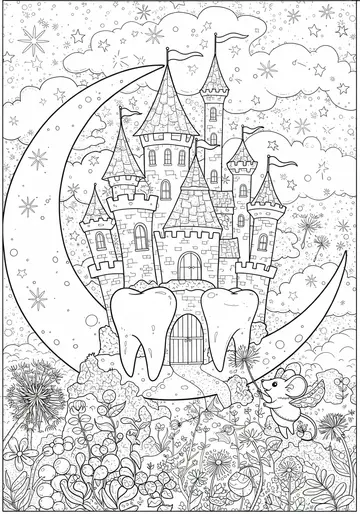 Tooth Fairy's Castle A Magical toothless Coloring Page