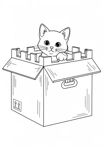 Rainy Day Kitten Castle Adventure Coloring Pages