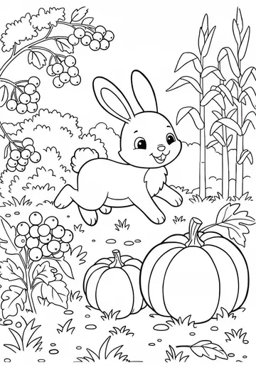 Pip Discovers Nature's Thanksgiving Day Coloring Pages