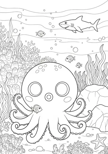 Ollie's Colorful Coral Reef Adventure Coloring Pages