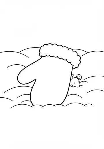 Lost Mitten Adventure winter Coloring Pages for Kids