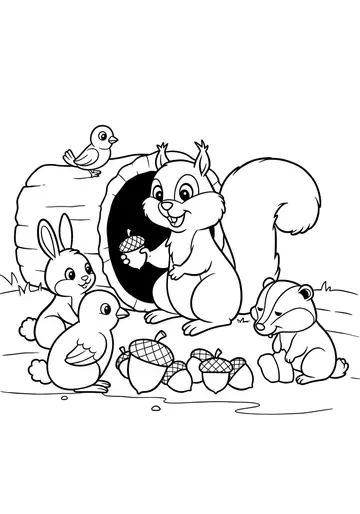 Sharing & Caring Thanksgiving Day Coloring Pages