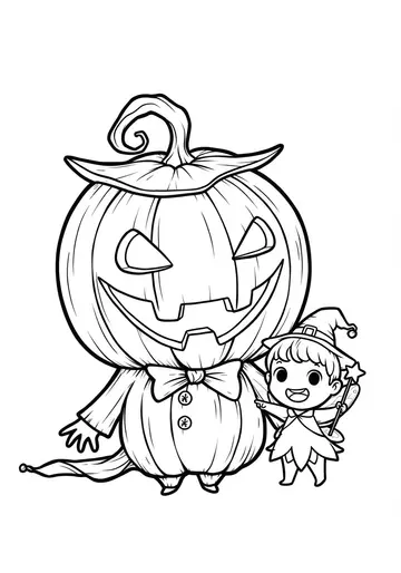 Funny Wobbly Jack-O'-Lantern Coloring Pages