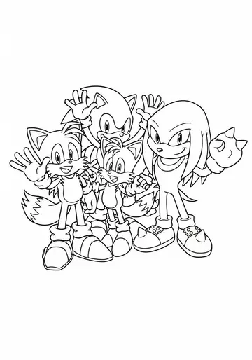 Sonic Friends Group Wave Coloring Page