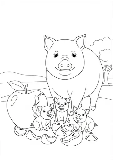Sharing & Caring Piglets Coloring Pages The Big Apple
