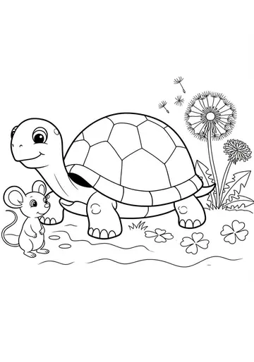 Turtle Timothy & Squeaky's Game Coloring Pages