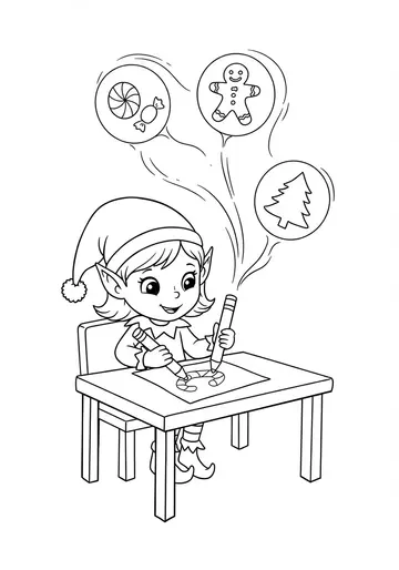 Lila Discovers Smells Santa's Workshop Coloring Page