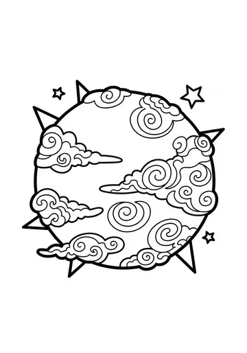 Magical Planet Venus Coloring Page