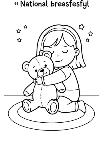National Breastfeeding Month Snuggle Snack Coloring Pages