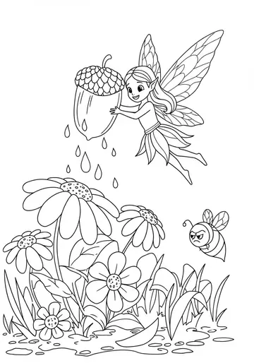Garden Fun Fairy Coloring Pages for Ages 3-5