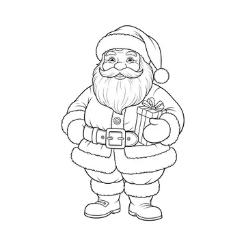 Joyful Santa Coloring Page