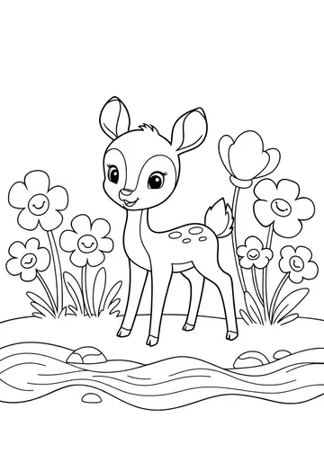 Helping & Learning Deer Coloring Pages for Ages 3-5