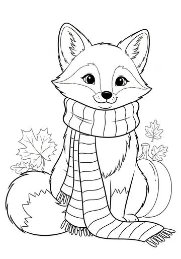 A Warm Scarf & Cozy Thanksgiving Coloring Pages for Ages 3-5