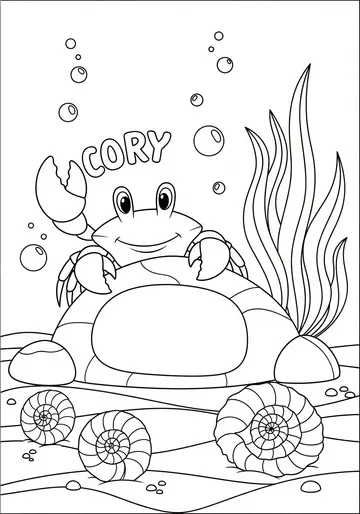 Ocean Cory the Crab's Big Quest Coloring Pages