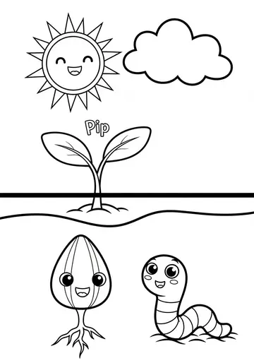 Pip's Garden Adventure Marigolds Coloring Pages