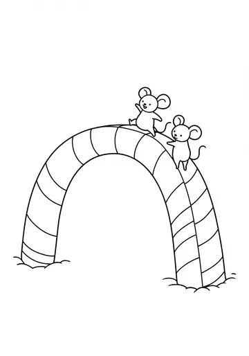 Creative Candy Cane Path Coloring Pages for Kids