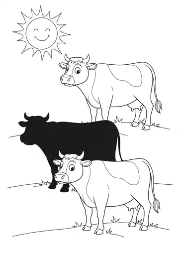 Ferdinand's Funny Shadow Cow Coloring Pages