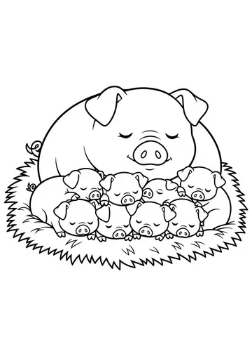 10 Cuddly Piglets Coloring Pages Counting Game Fun
