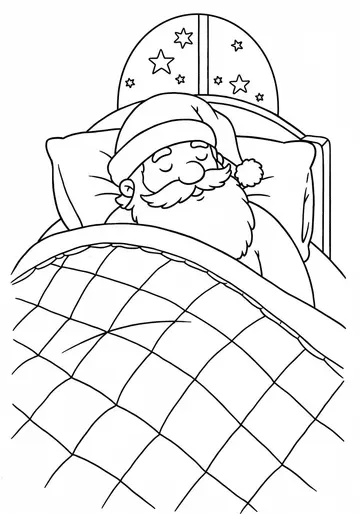 Santa's Big Sleep Coloring Pages for Toddlers
