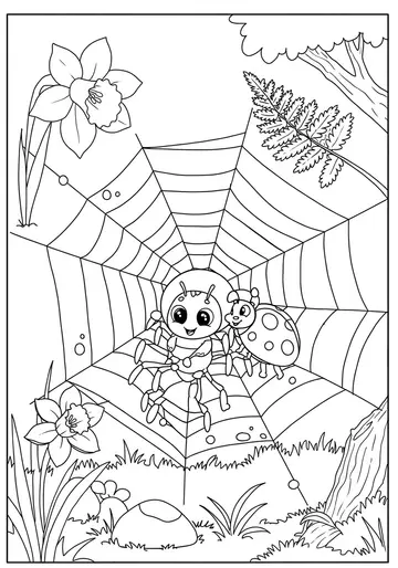 Pip the Spider's Garden Coloring Pages