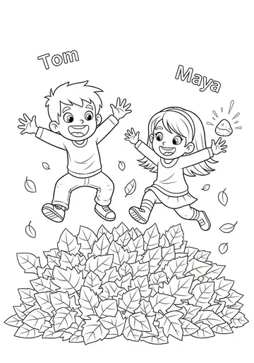 Magical Leaf Land fall Adventure Coloring Pages