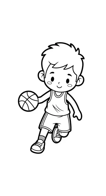Slam Dunk Fun: Basketball Coloring Page!