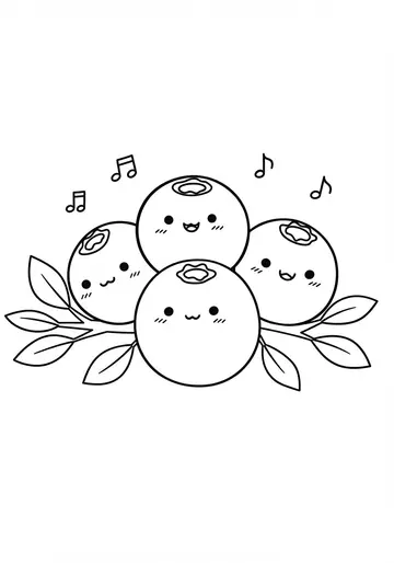 The Blueberries' July Song Coloring Pages & Learning