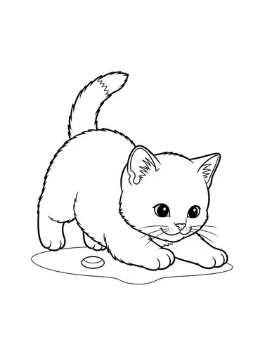 Kitten Mittens' Sunbeam Pounce Coloring Pages