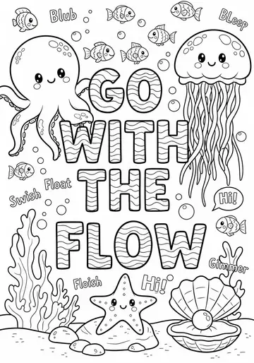 Under the Sea Friends Coloring Page