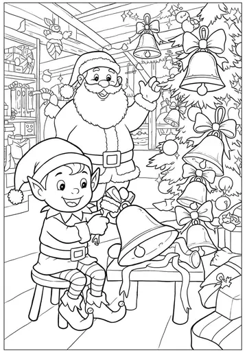 Jingle the Elf's Workshop Coloring Pages