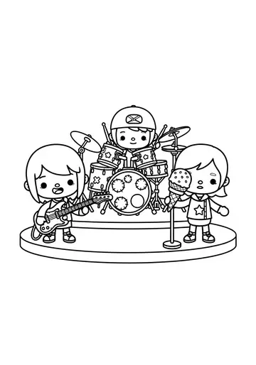 Toca Boca Rock Band Coloring Pages