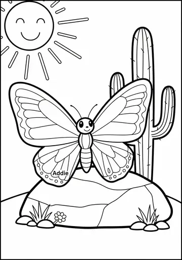 Addie the adobe butterfly & Friends Coloring Pages