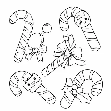 Sweet Candy Cane Coloring Page