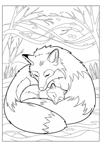 Leo the Fox Meets the winter Wind Coloring Pages