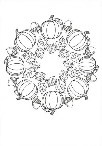 Autumn Mandala Coloring Page