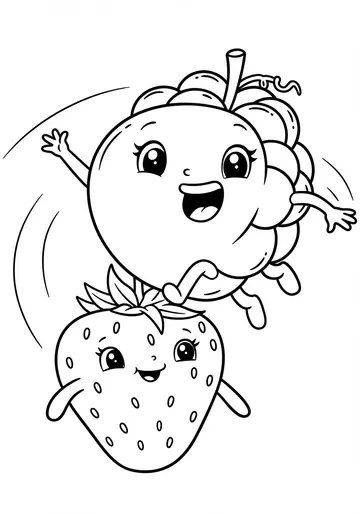 Brave Grape Fruit Coloring Pages for Kids 3-5