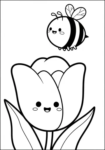 Friendship & Learning Tulips Coloring Pages