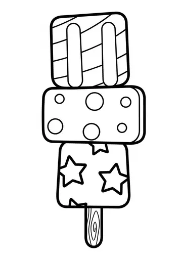 Stacked Popsicles Pattern Coloring Page